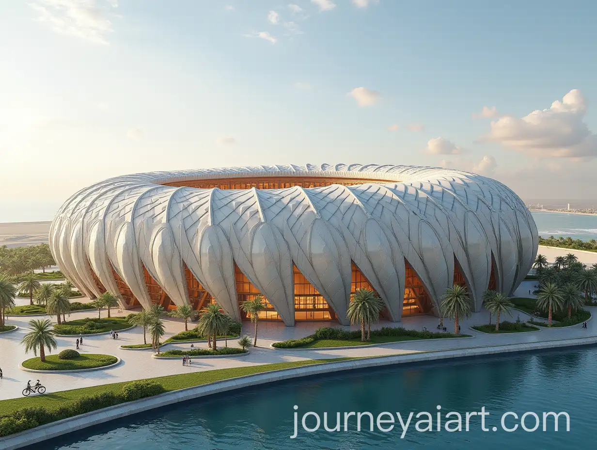Stadium-Design-with-Palm-Leaf-Shape-and-Luxurious-Arab-Architecture-in-Dubai