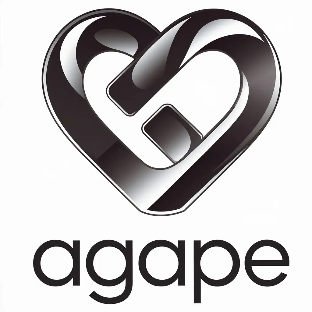 a vector logo design,with the text "Agape", main symbol:Sleek, high-end, with a bit more of a tactile feel,Moderate,be used in Retail industry,clear background