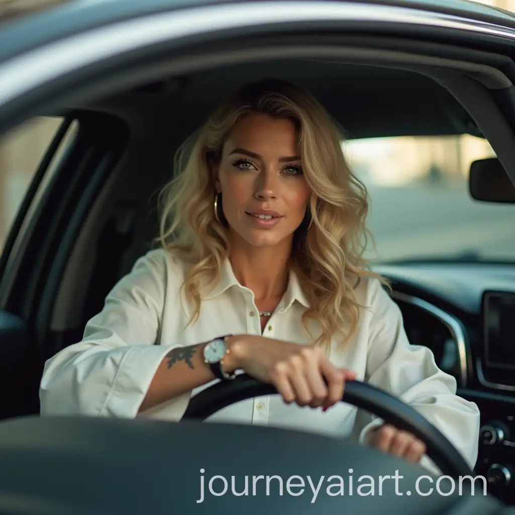 Female-Saudi-King-Driving-Car-with-Tattoos-and-Manly-Watch
