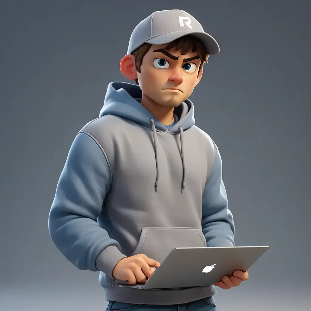 RobloxStyle-Male-Developer-Holding-Laptop-in-Hoodie-and-Cap