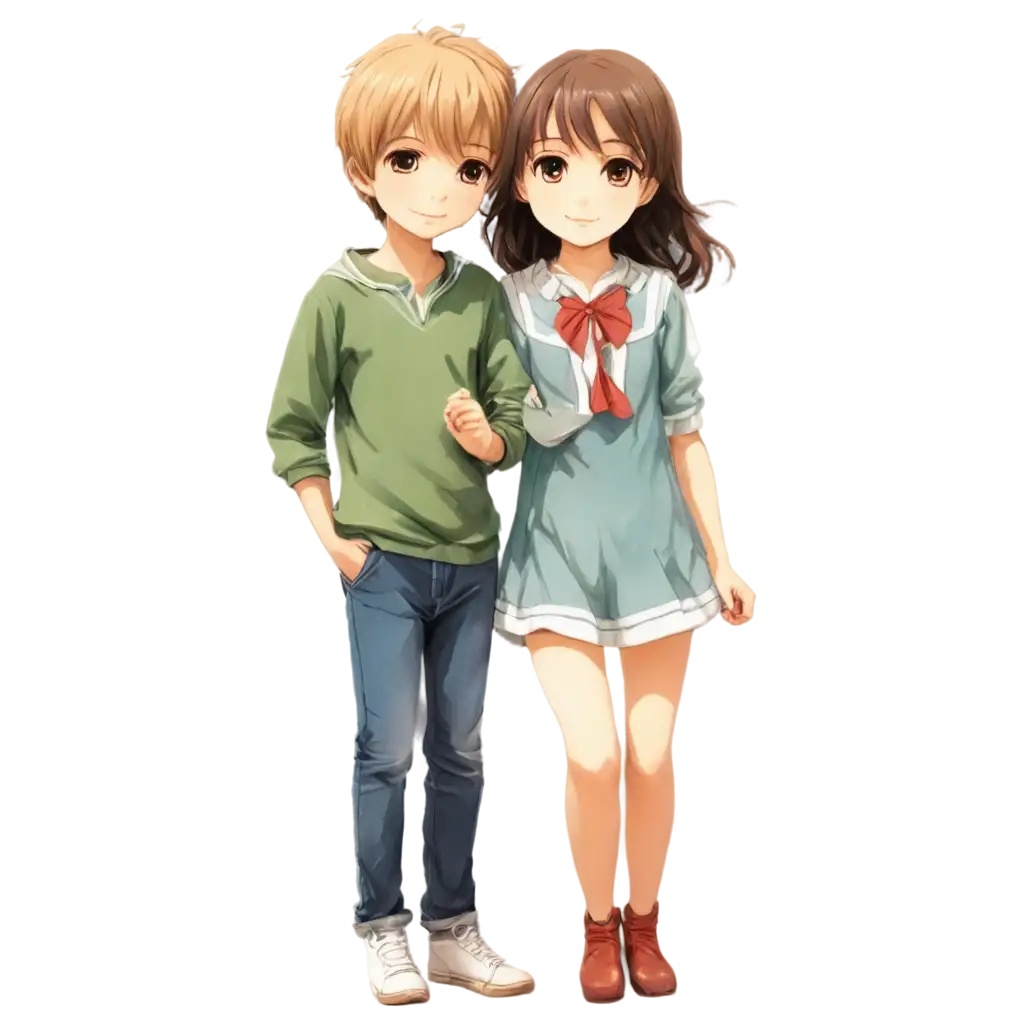 Cute-Child-Anime-Couple-PNG-Image-for-Digital-Art-Merchandise-More