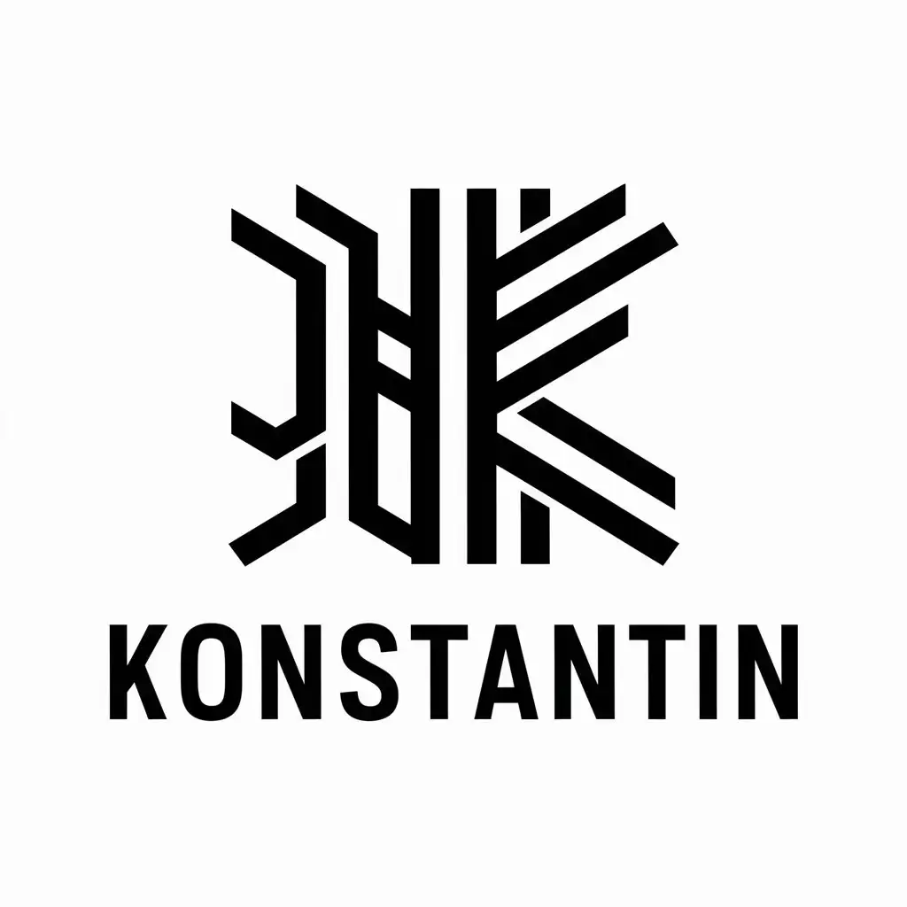 LOGO Design for Konstantin Black Brutalism with Clear Background