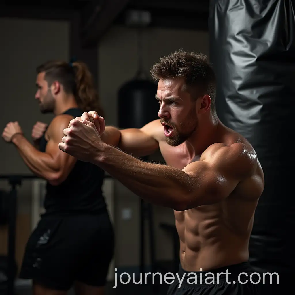 Sweaty-Man-Punching-a-Punching-Bag-with-Raw-Energy-in-a-Gym