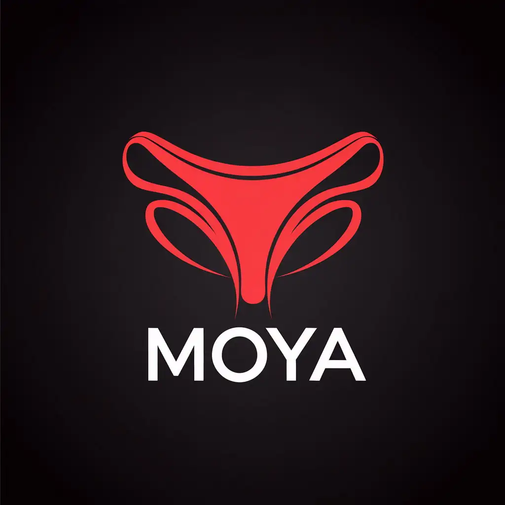 LOGO-Design-for-Moya-Seductive-Red-Patterned-Underwear-on-Black-Background