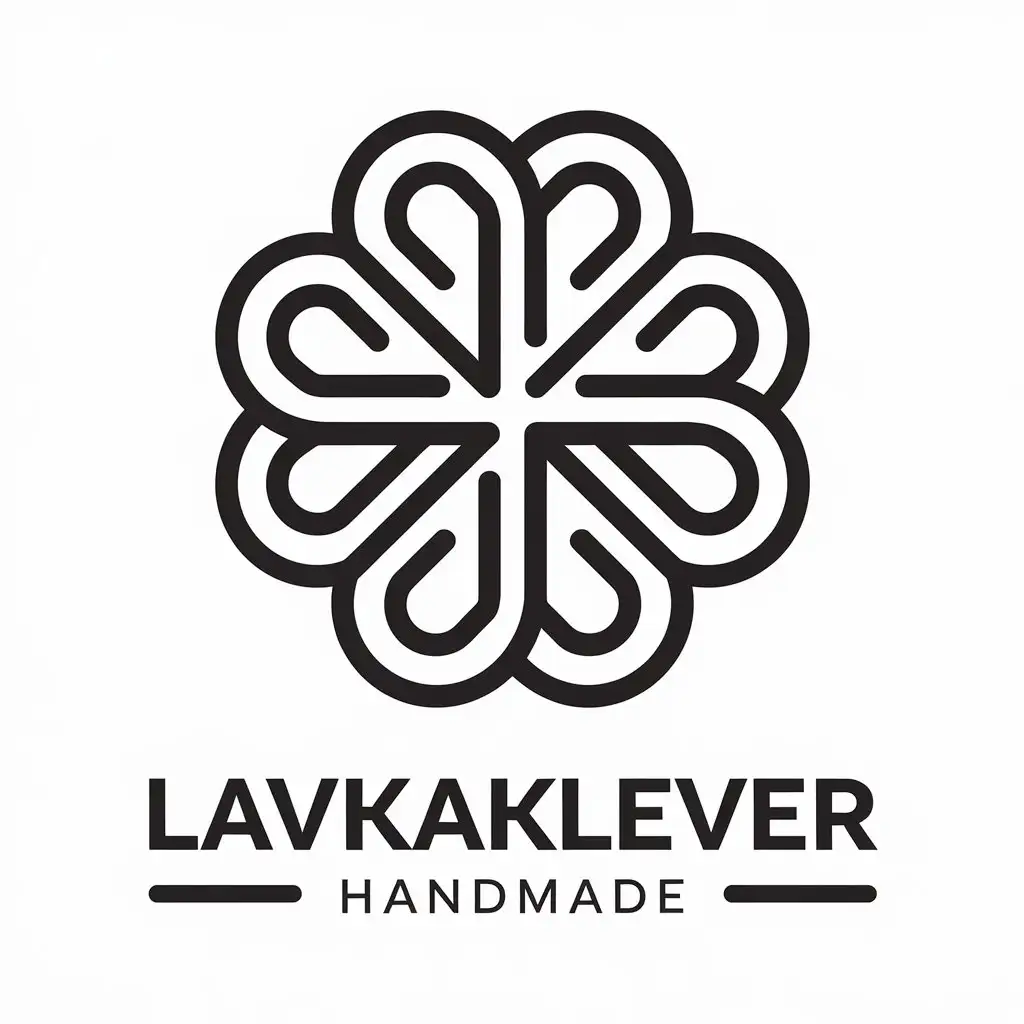 LOGO-Design-for-LavkaKlever-Handmade-Clover-Symbol-in-Clear-Background