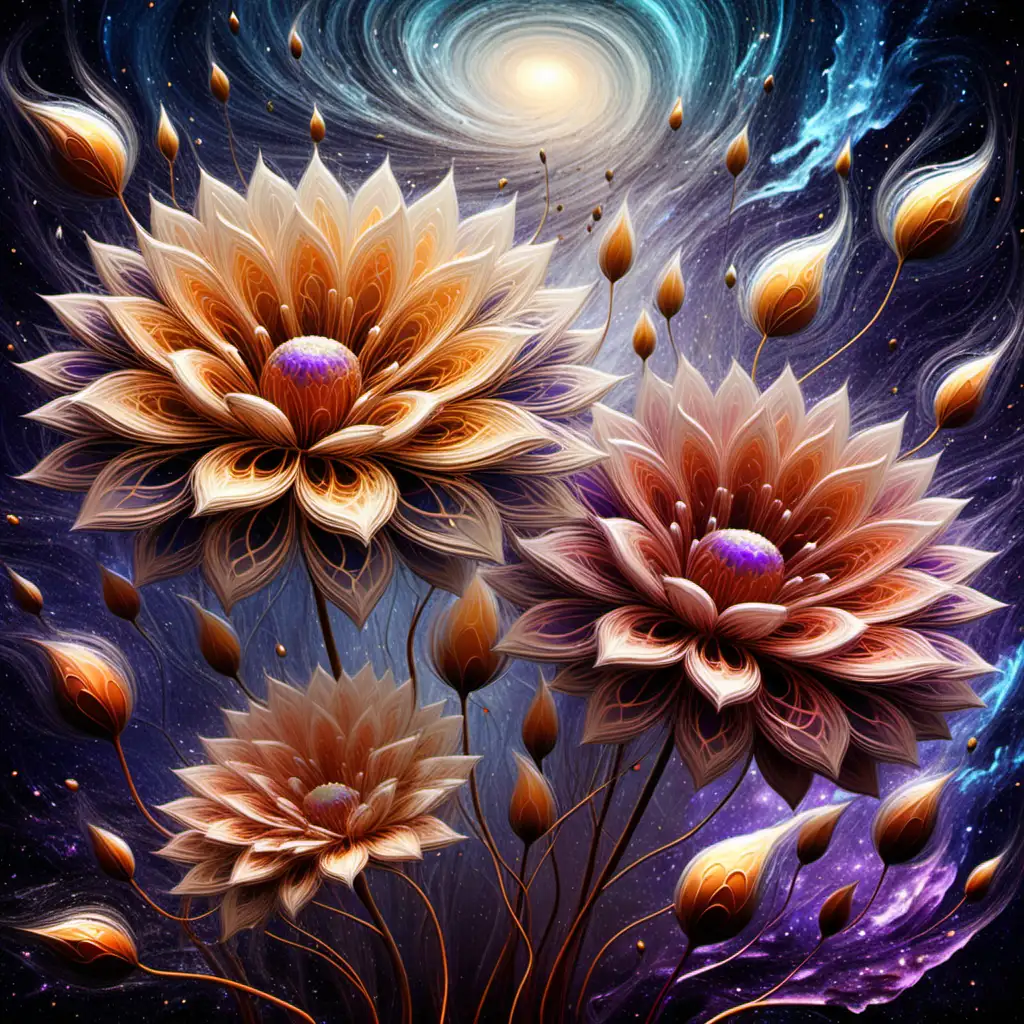 Vibrant Textured Flowers Sending Love to the Universe