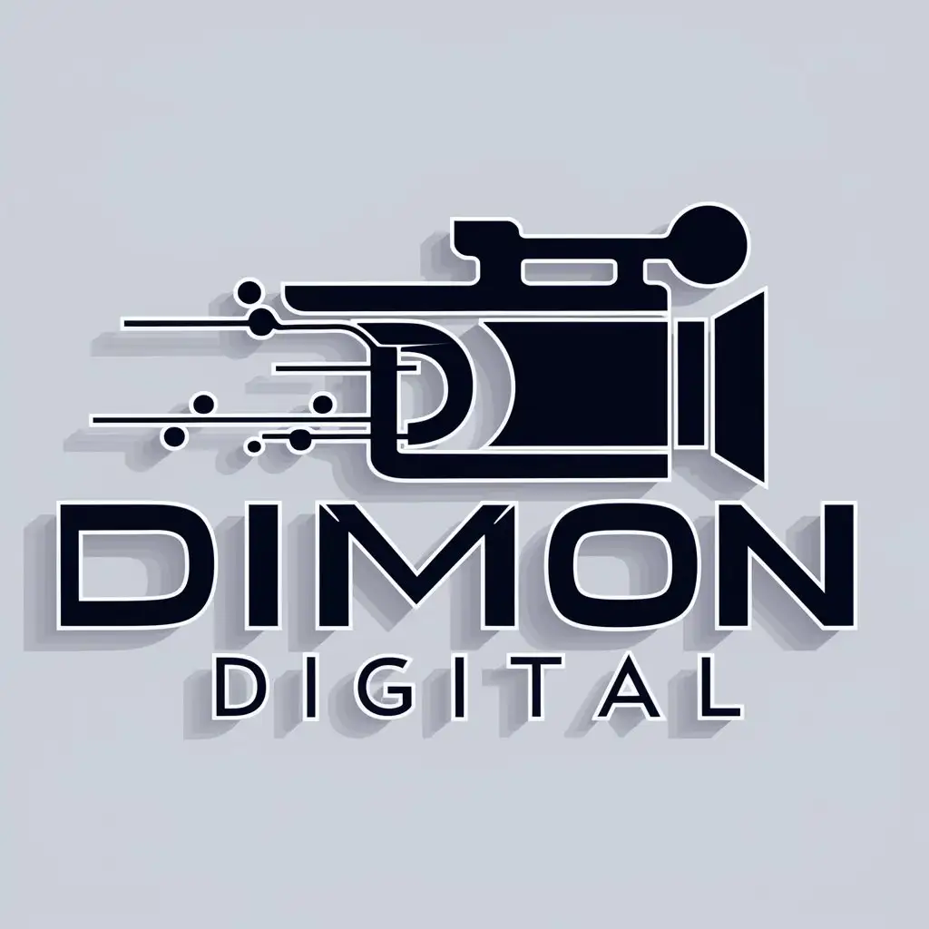 a logo design,with the text "Dimon Digital", main symbol:Video photo,complex,clear background