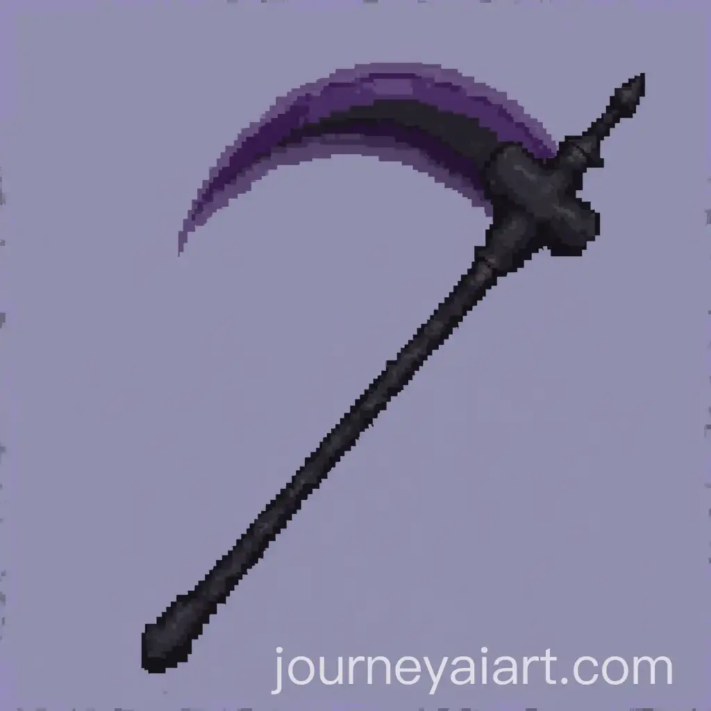 PixelArt-Scythe-with-Black-Handle-and-Purple-Blade