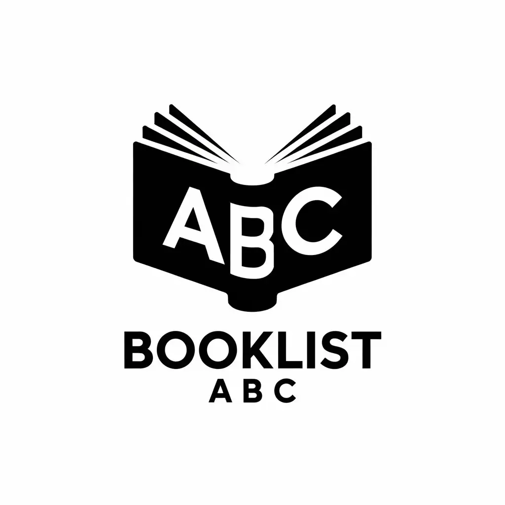 a vector logo design,with the text "booklist ABC", main symbol:book,Moderate,clear background