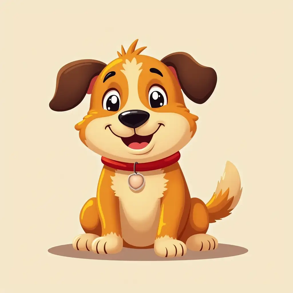 A cartoon dog smiling