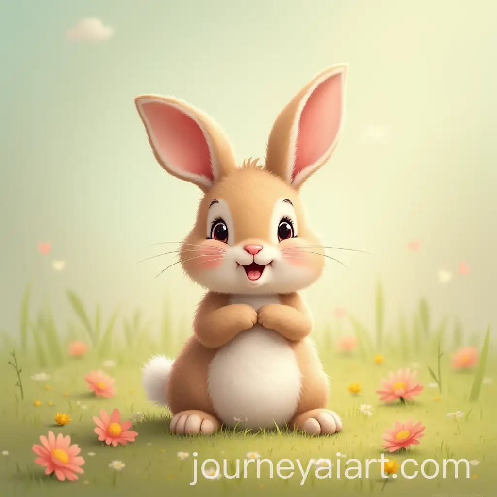 Cheerful-Little-Rabbit-in-a-Vibrant-Garden