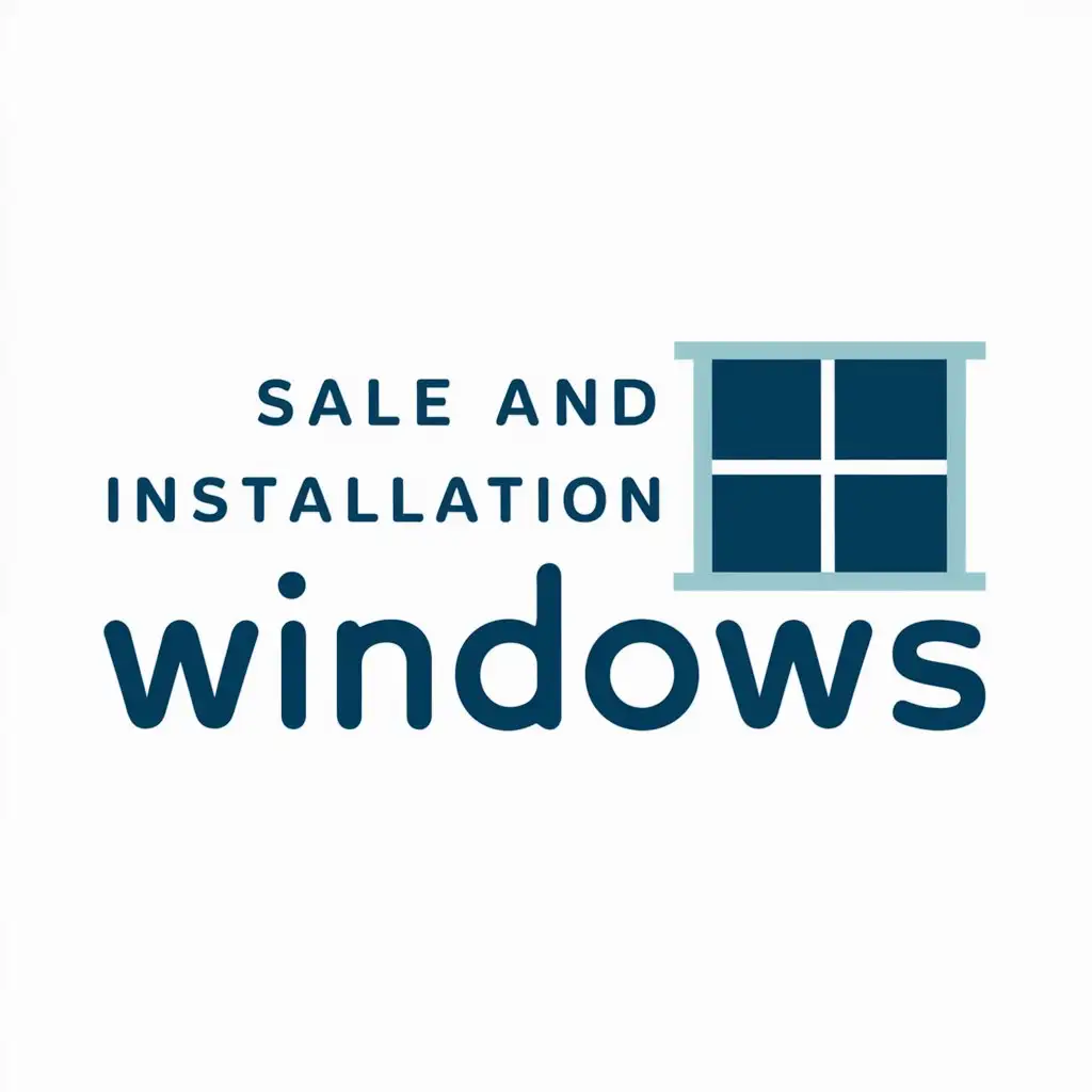 LOGO Design for Sale and Installation of Windows Modern Minimalist with Windows Symbol and Clear Background