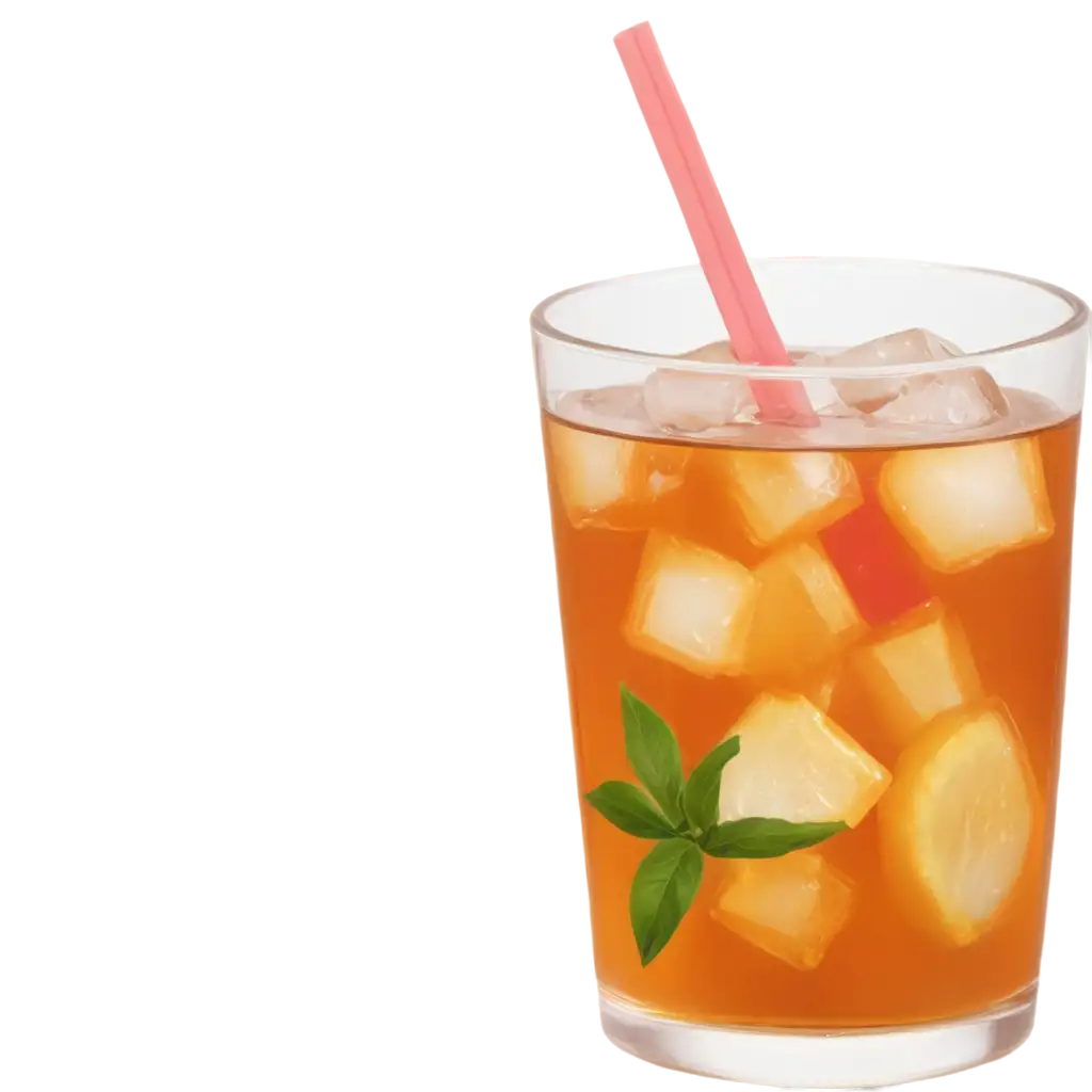 Refreshing-Ice-Tea-in-Vector-Cartoon-Style-PNG-Image