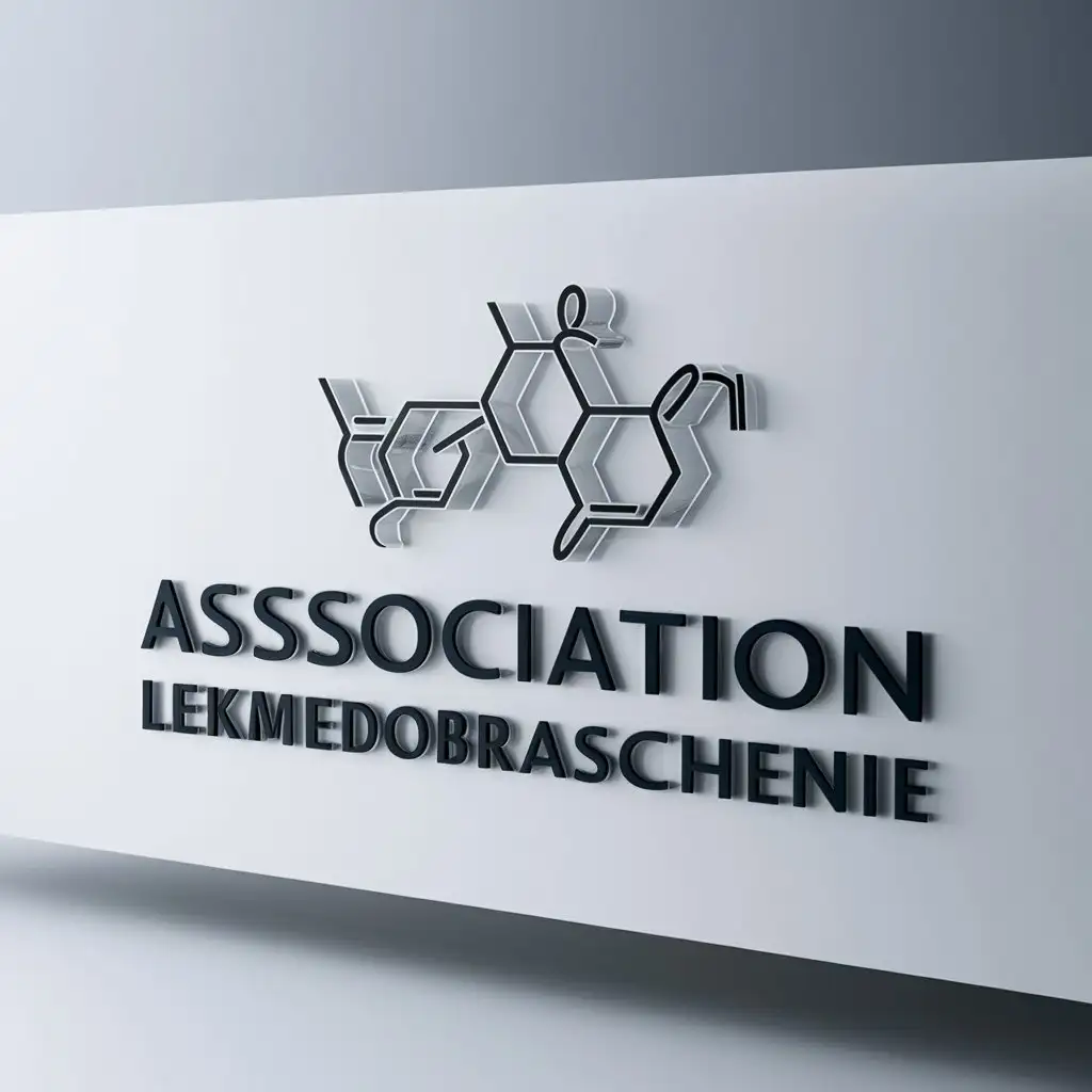 a logo design,with the text "Association LEKMEDOBRASCHENIE", main symbol:Benzyl rings in the form of a vector drawing,complex,be used in Medicine industry,clear background