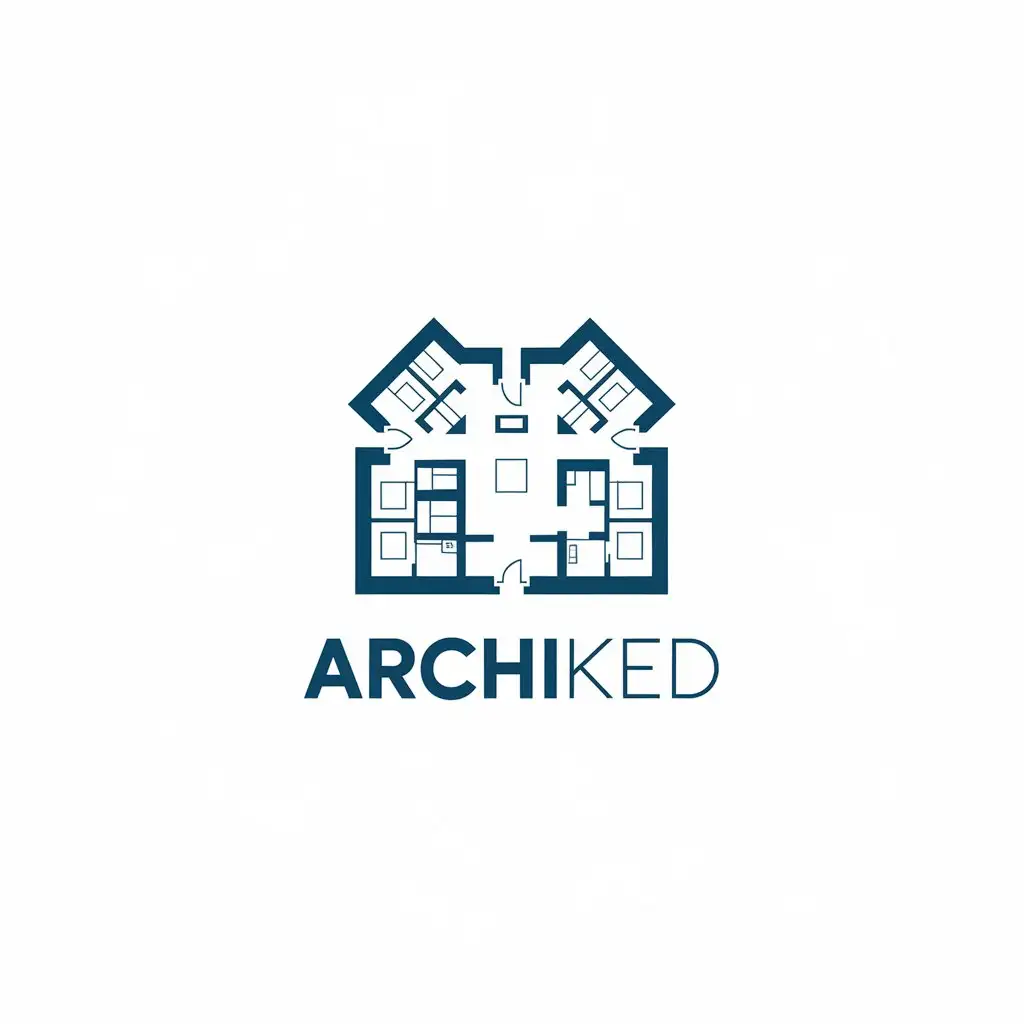 LOGO-Design-for-Archiked-Floor-Plan-Symbol-in-Construction-Industry-with-Clear-Background