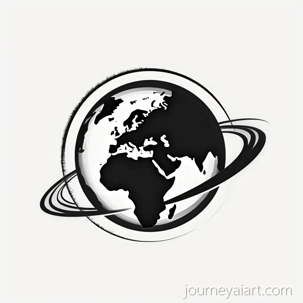 Minimalistic-Black-and-White-Geometric-Logo-of-Planet-Earth-withGeometric-black-and-white-logo-Rings