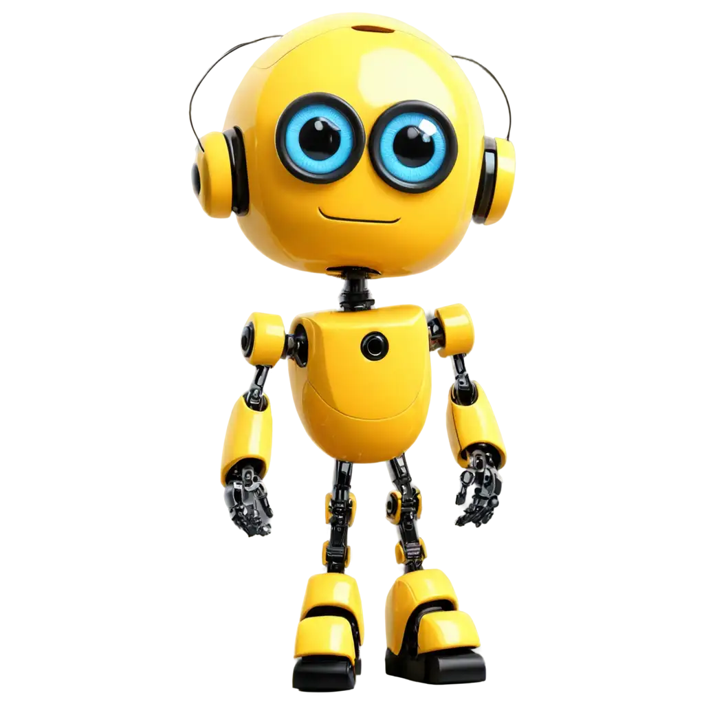 HighQuality-Yellow-Thinking-Robot-PNG-Image-for-Creative-Illustrations