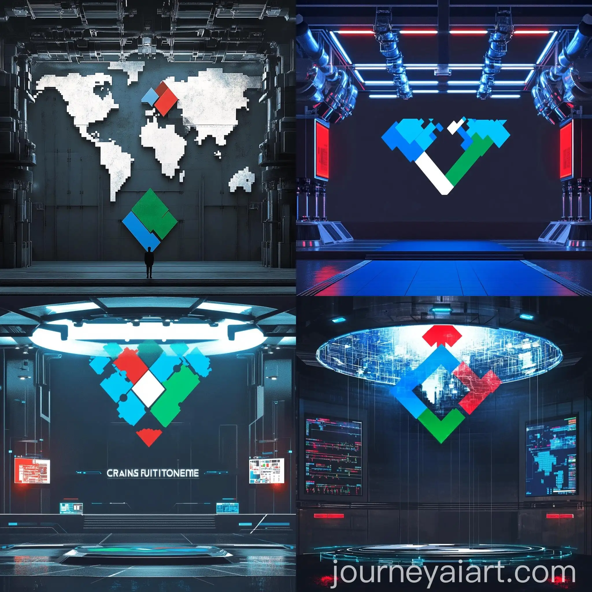 Global-Manufacturing-Company-Stage-Design-with-Tech-Theme-and-Logo-Creating-Future-Together