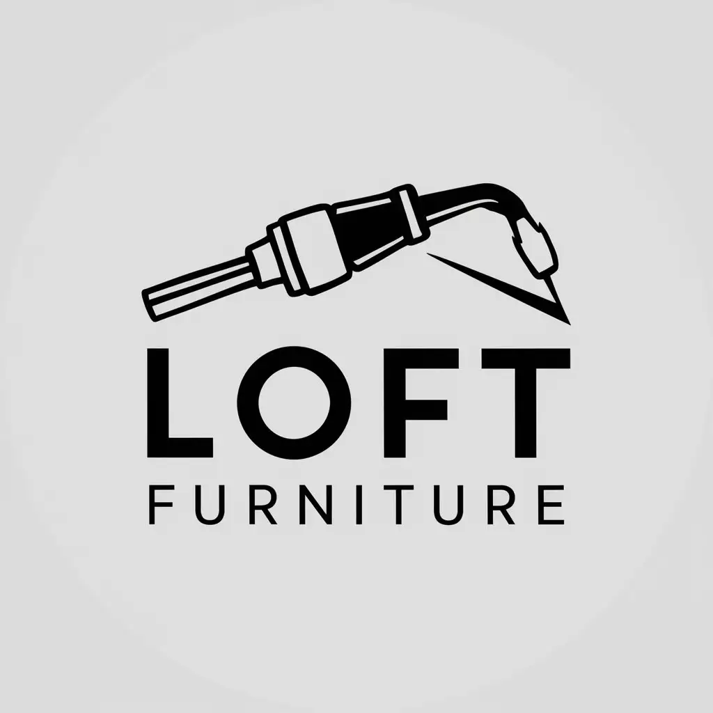 a vector logo design,with the text "loft furniture", main symbol:welding torch,Moderate,be used in Construction industry,clear background