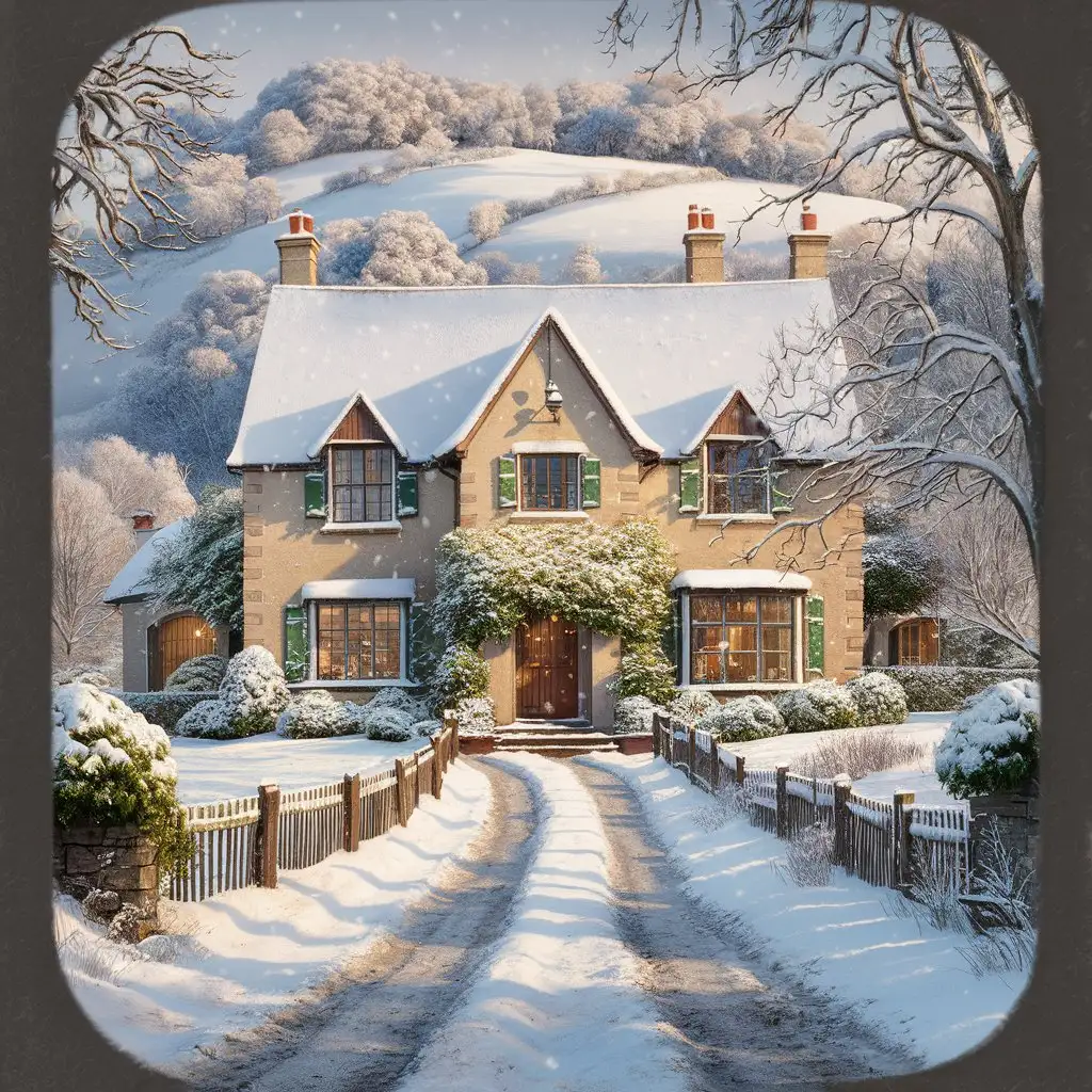 Snowy-Country-House-View