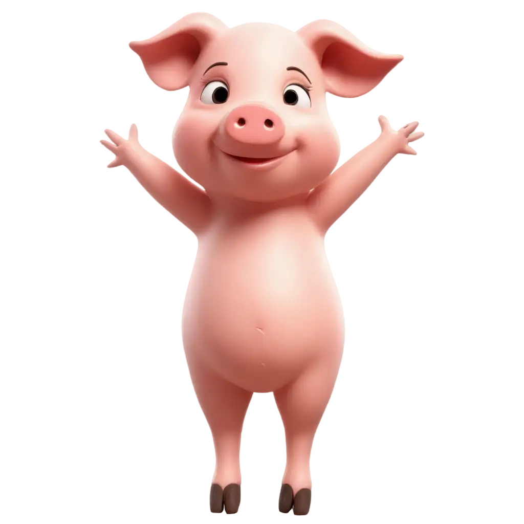 Cartoon-Pig-PNGPNG-Image-Usage-Scenarios-A-Playful-Illustration-of-a-Pig-Standing-on-Its-Hind-Legs-and-Leaning-on-Its-Hooves