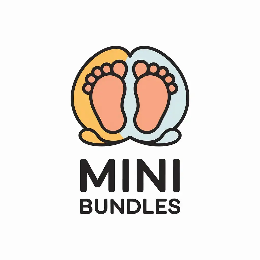 LOGO Design for Mini Bundles Playful Childs Feet with a Clear and Moderate Background