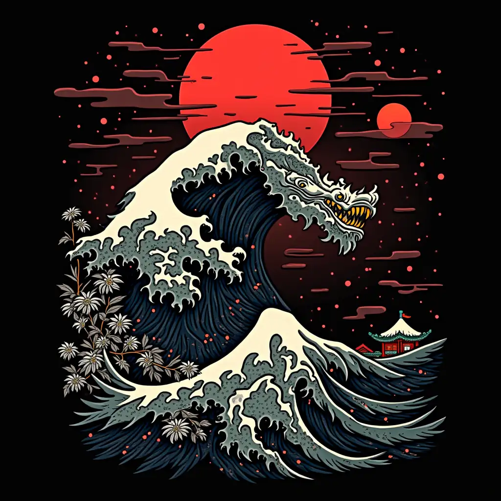 Highly-Detailed-JapanInspired-Concept-Art-for-TShirt-Design-with-Bold-Flat-Style