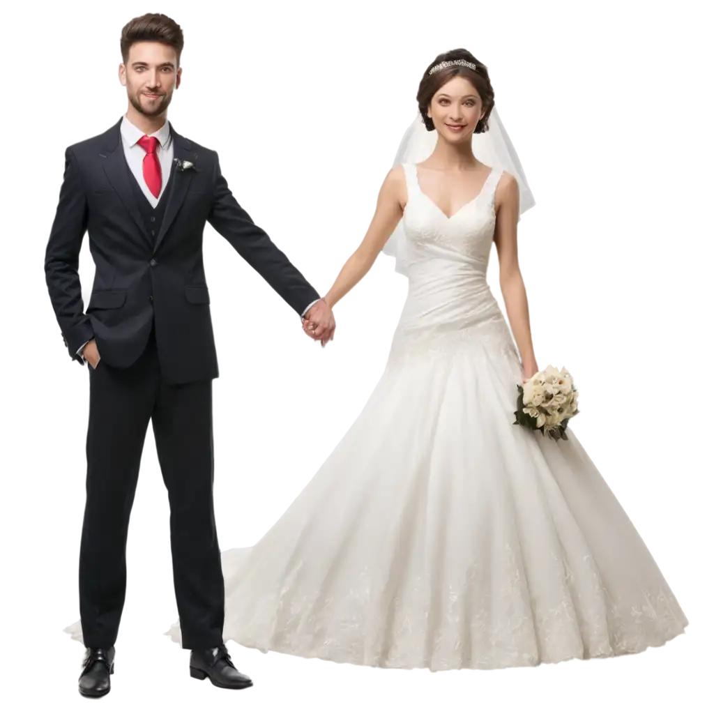 marriage couple wit suit and wedding dress