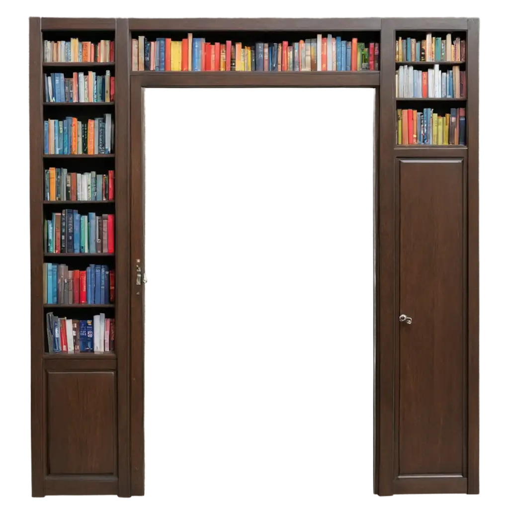 Make wall of books that has a door on the middle