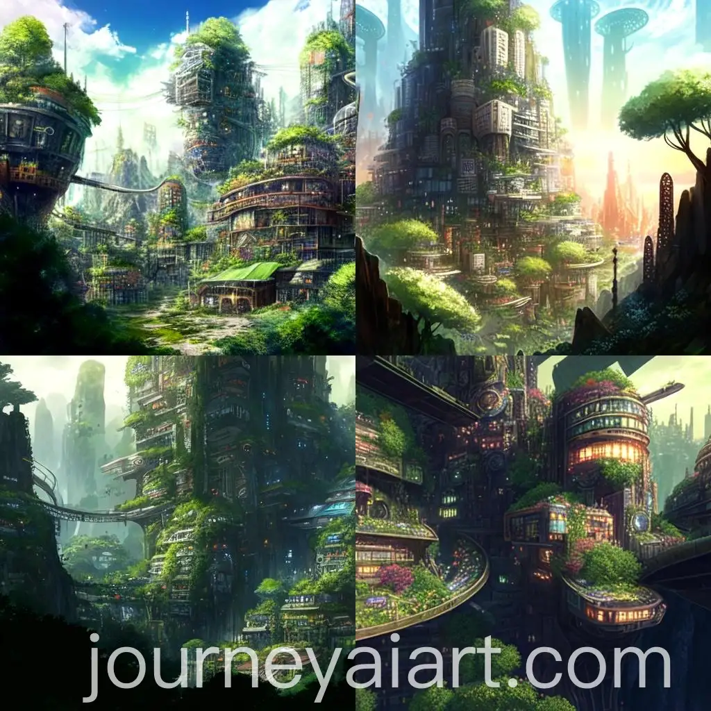 Futuristic-Intergalactic-Cityscape-Among-Wild-Vegetation