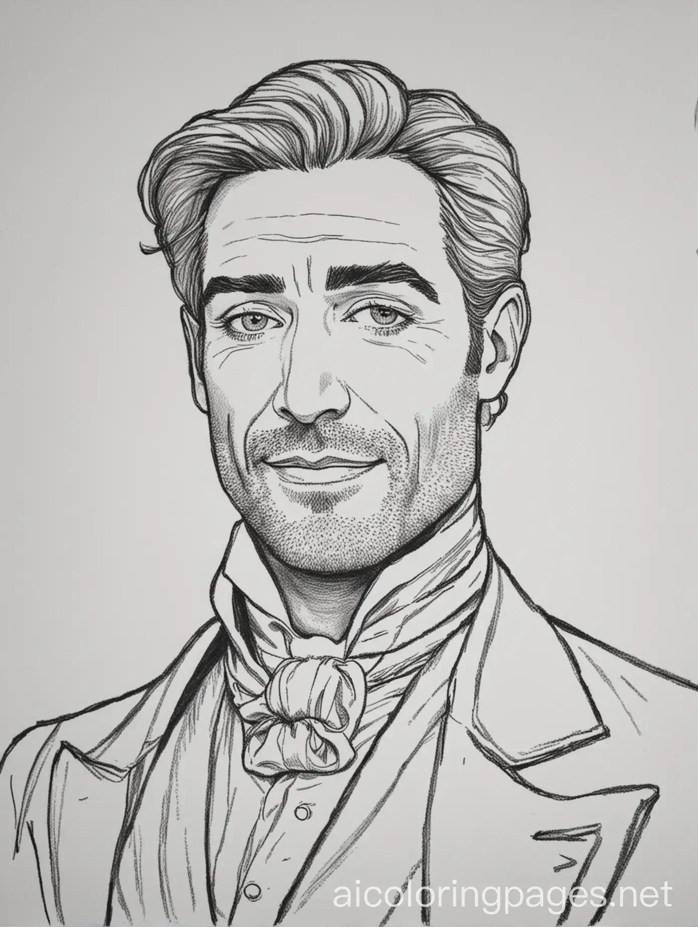 Philip-Carlyle-The-Greatest-Showman-Coloring-Page-Black-and-White-Line-Art