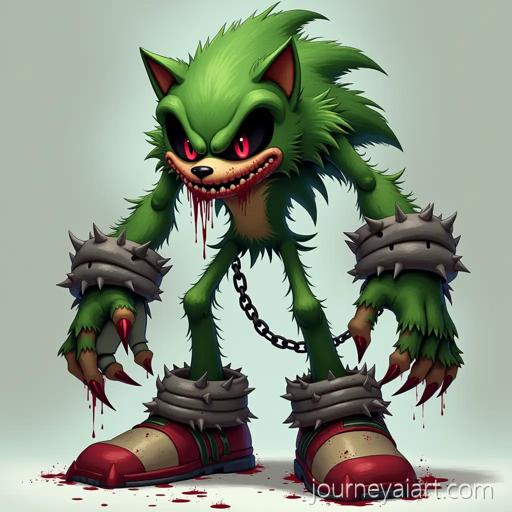 Aggressive-Green-Monster-with-Blood-Red-Eyes-and-Anchor-Chain