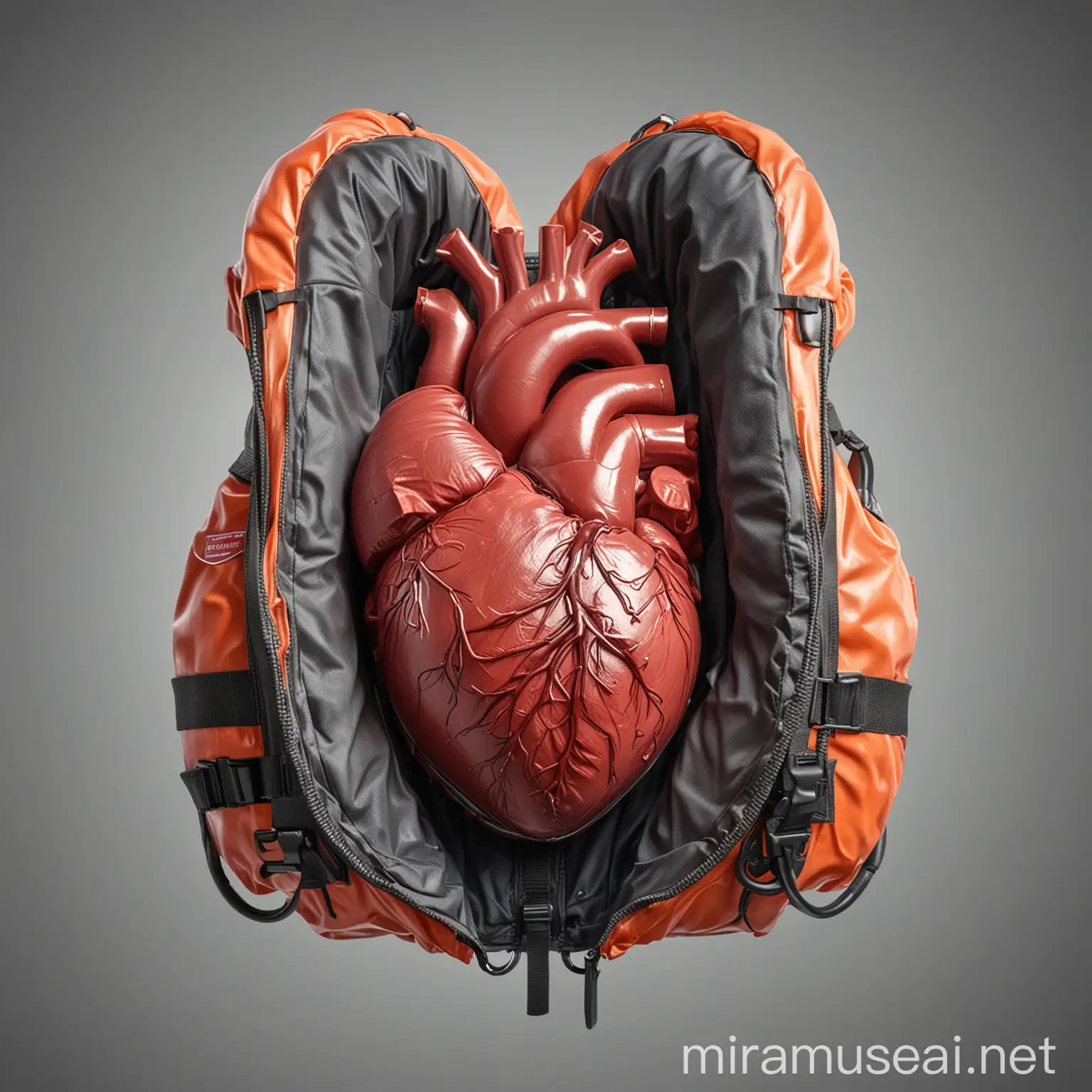 Human Heart Wearing Life Jacket Illustration for Heart Surgery Campaign