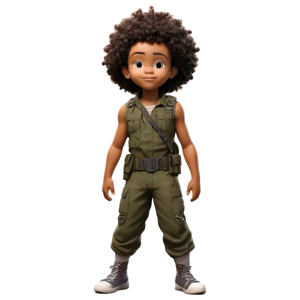 PNG-Image-of-Afro-Character-with-Irokwa-Hairstyle-in-Military-Sleeveless-Top