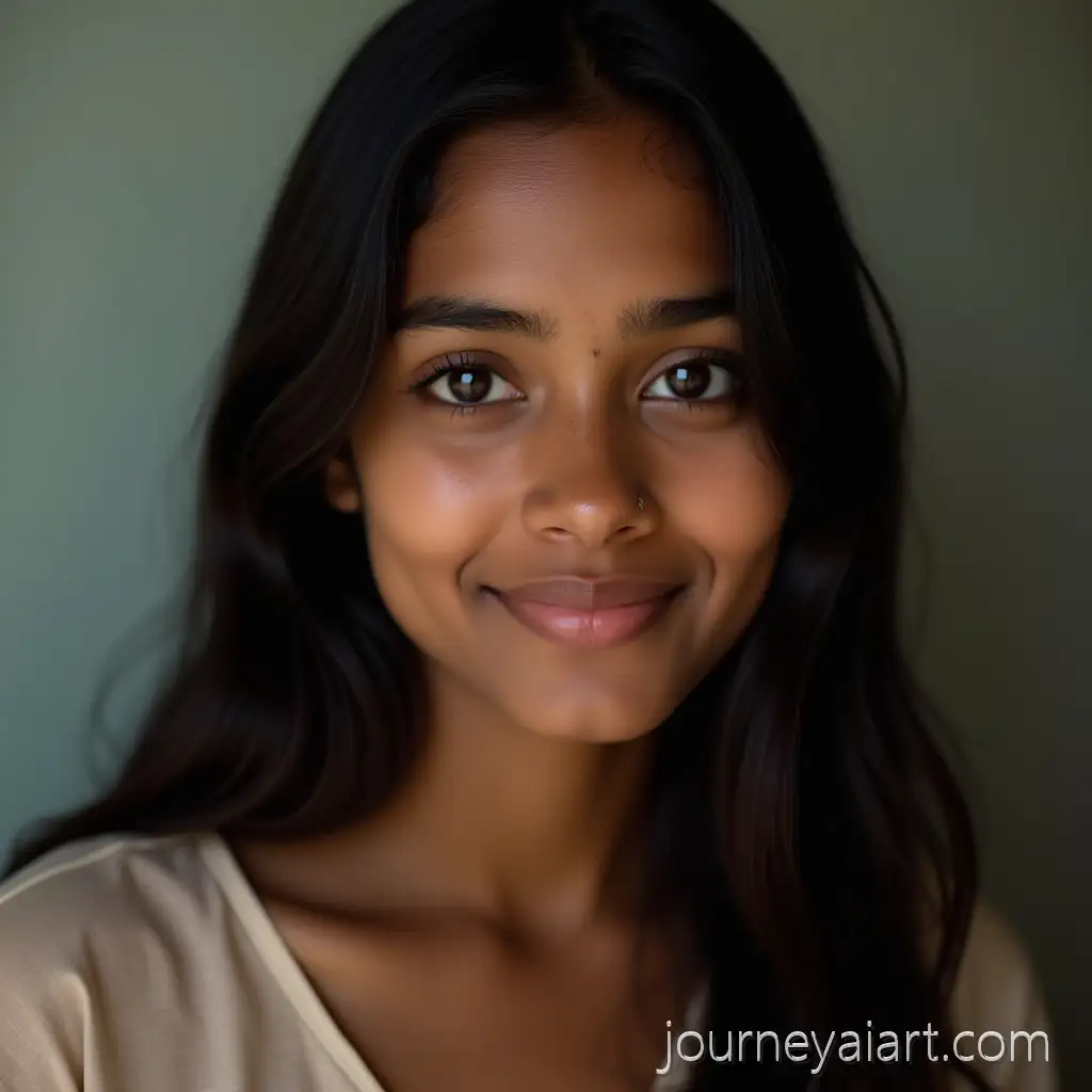 Candid-Portrait-of-Young-Tamil-Woman-with-Natural-Beauty-in-Modern-Kurti