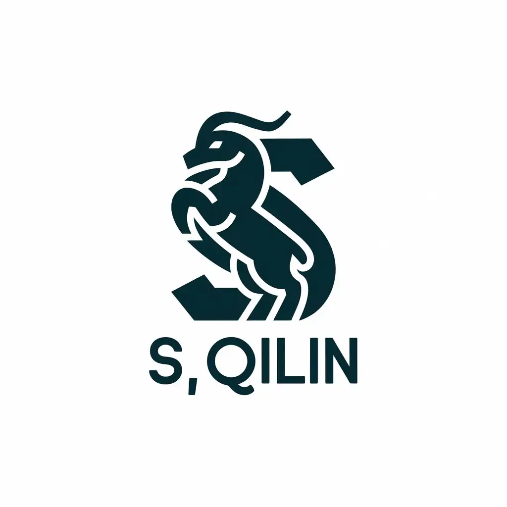 LOGO Design for S Qilin Vector Design with S and Qilin Symbol for Sports Fitness Industry