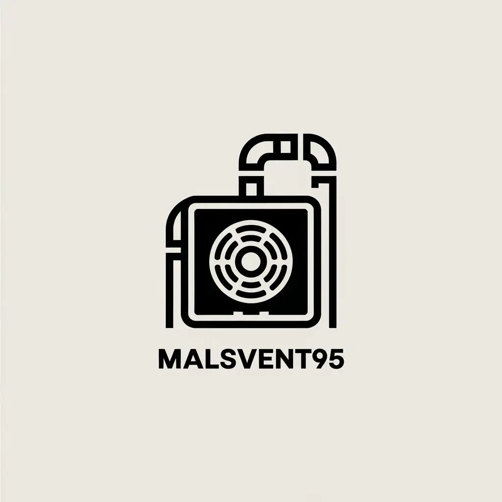 a vector logo design,with the text "Malsvent95", main symbol:Ventilation,Minimalistic,clear background