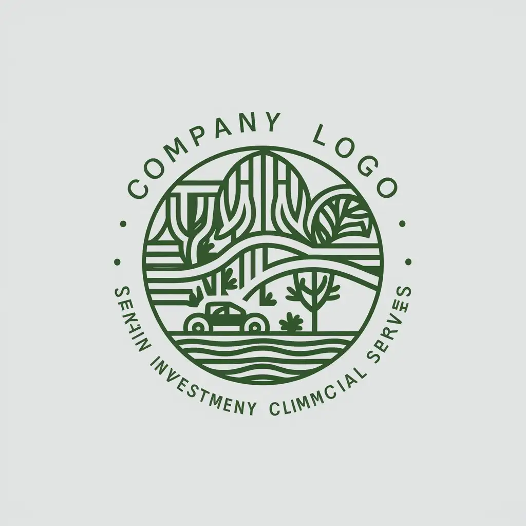 a vector logo design,with the text "company logo", main symbol:The company's main business is to undertake climate investment and financing, forest carbon construction, green low-carbon project library construction, low-carbon project investment, and comprehensive carbon management services, aiming at providing comprehensive financial services for the low-carbon industry chain and carbon financial enterprises. The company builds a demonstration park of carbon assets gathering in Hubei Province, actively plans 'forest carbon sequestration, low-carbon industrial park, low-carbon government affairs, low-carbon campus, low-carbon building' low-carbon pilot projects, and takes advantage of the advantages of automobile industry, forest resources, tourism resources, etc., to layout business in the fields of low-carbon districts and green buildings. When designing, it is necessary to fully display the corporate culture and core values, highlighting the cultural heritage features of Shiyan, reflecting the 'green water and green mountains are golden mountains' carbon spirit.,Moderate,be used in Others industry,clear background