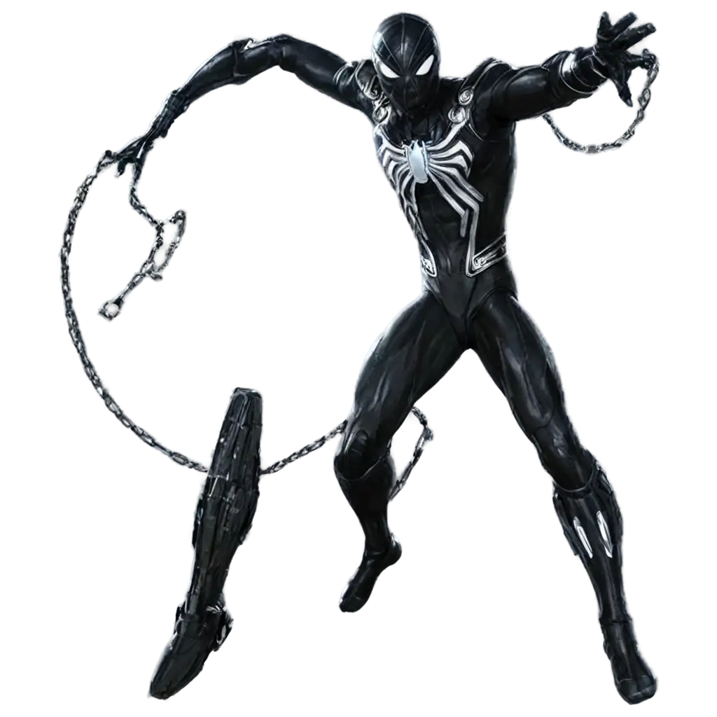 Black-SpiderMan-with-Thor-Armory-PNG-HighQuality-Image-for-Multiple-Uses