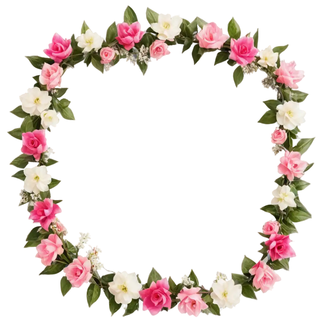 Stunning-Pink-and-White-Flower-Garland-PNG-Image-for-Decorative-and-Aesthetic-Purposes