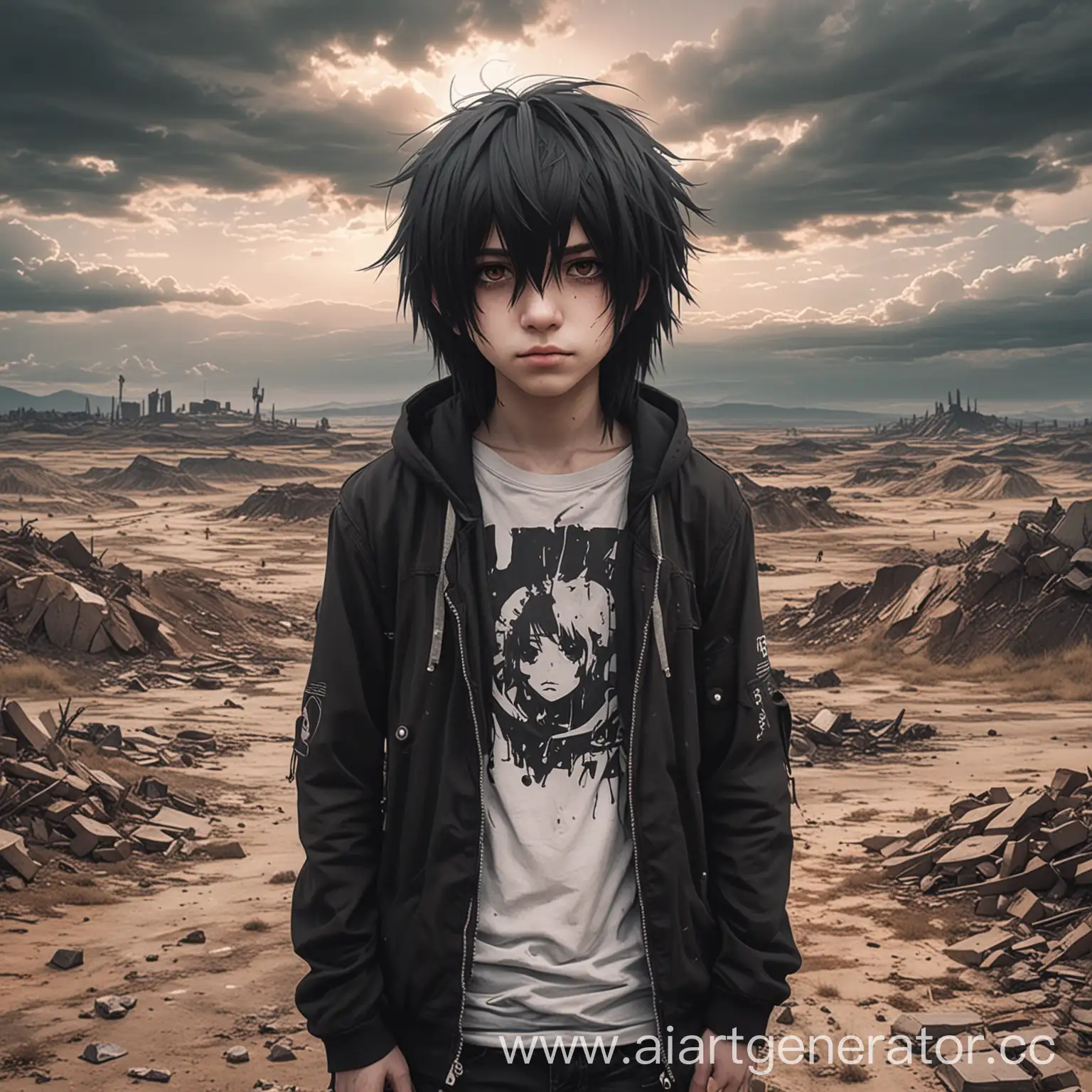 Emo-Character-in-Anime-Style-Wasteland-Scene