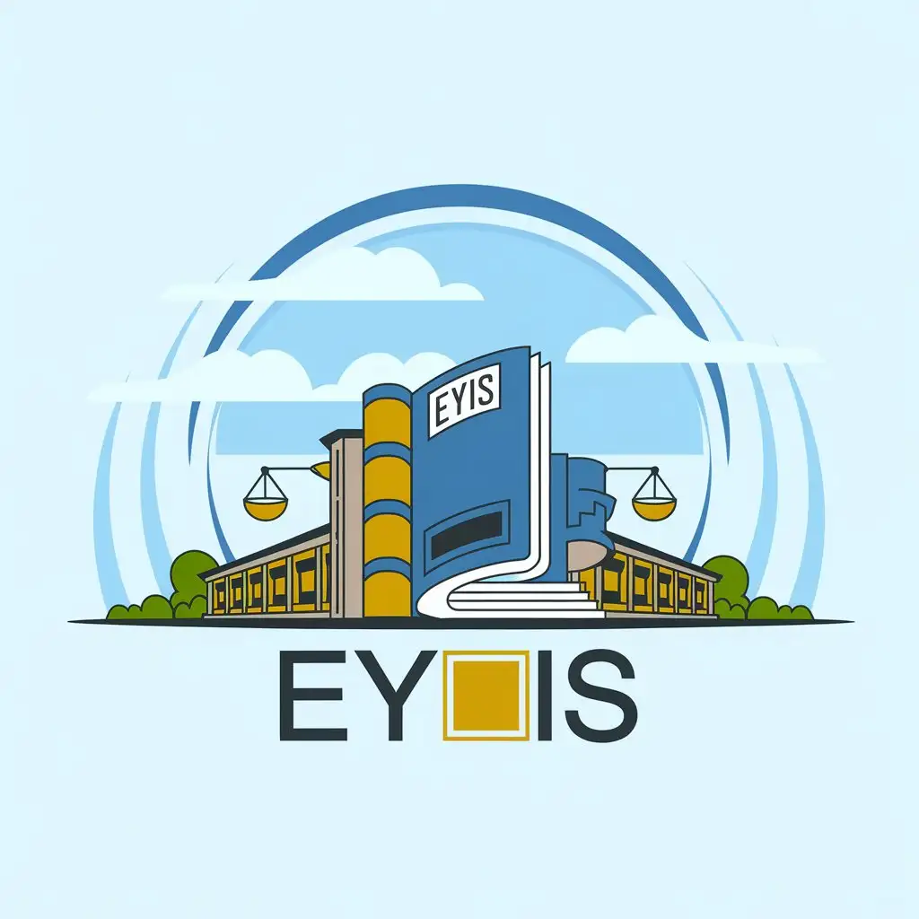 LOGO Design for EYIS Vector Symbol with Scientific Journal in Modern Building for Legal Industry