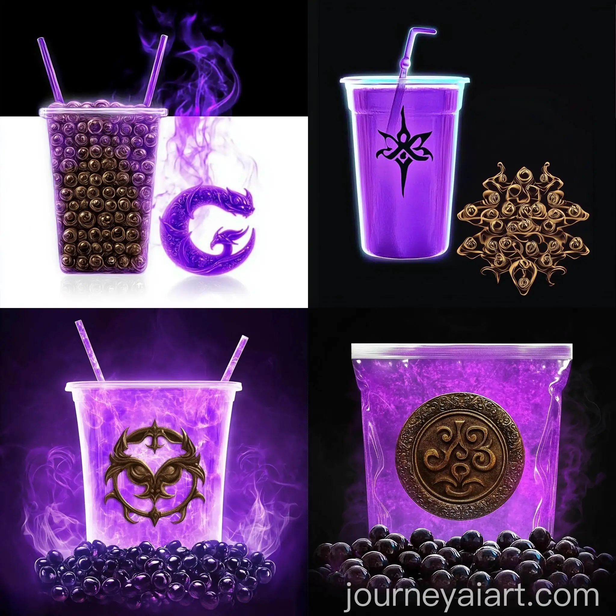 Gothic-Font-Logo-with-Central-Icon-of-Journey-and-AI-Art