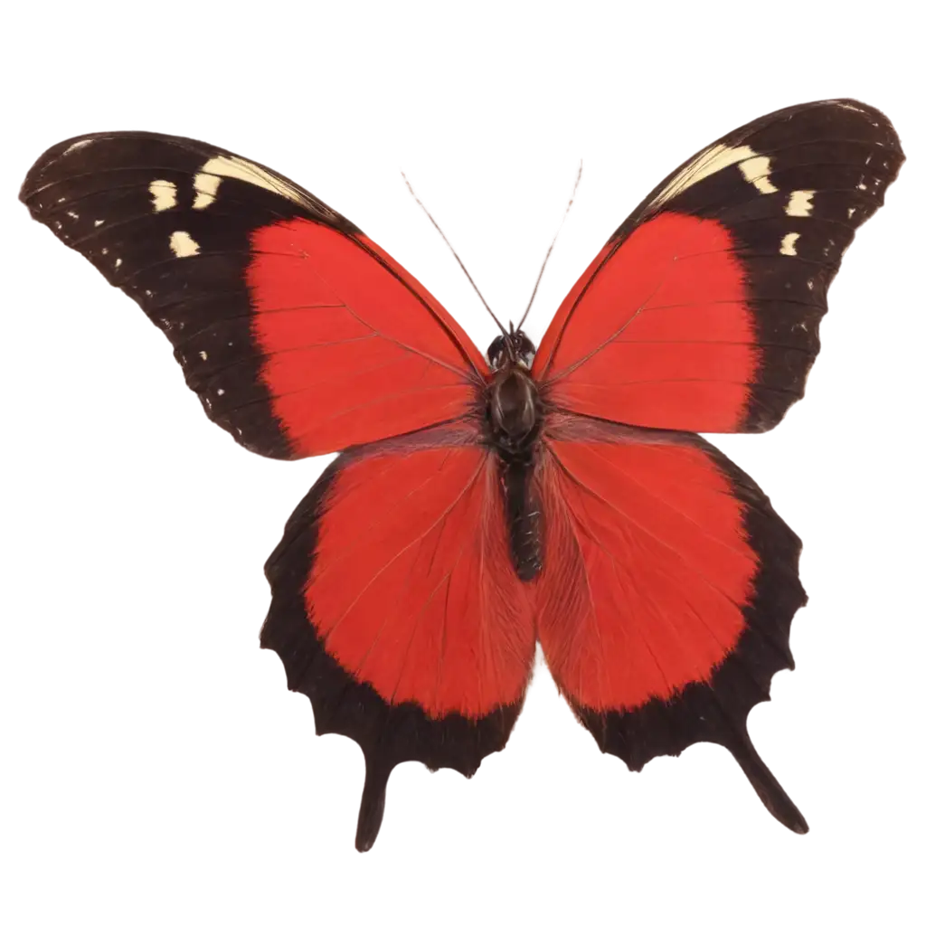 Premium-PNG-Image-Big-Red-Butterfly-in-Pink-Rose