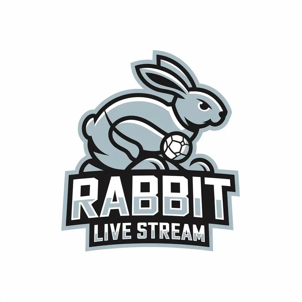 LOGO Design for Rabbit Live Stream Vector with Rabbit Symbol and Sports Fitness Theme in RGB 252 140 50