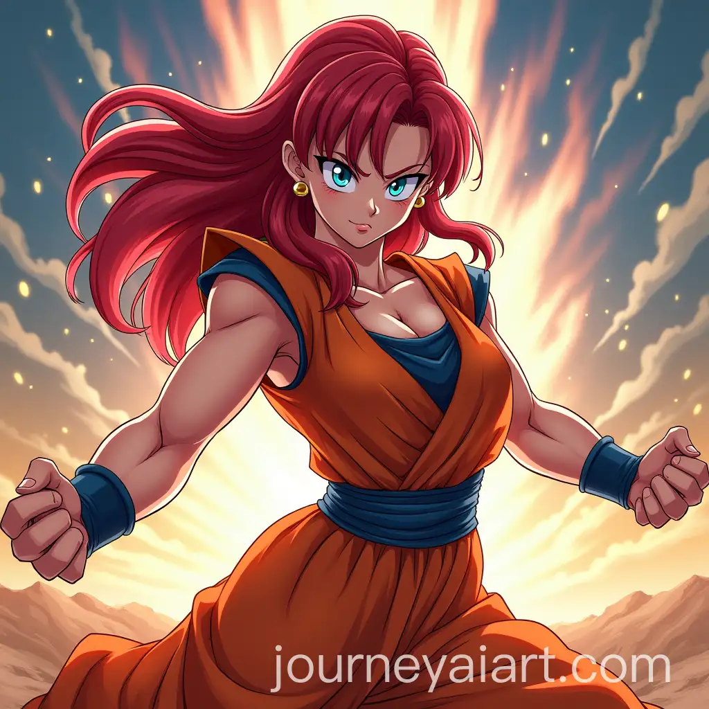 Female-Super-Saiyan-Goku-with-Red-Hair-in-Dynamic-Action-Pose