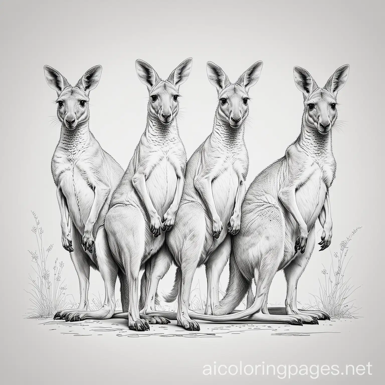 Four-Playful-Kangaroos-Coloring-Page-for-Kids