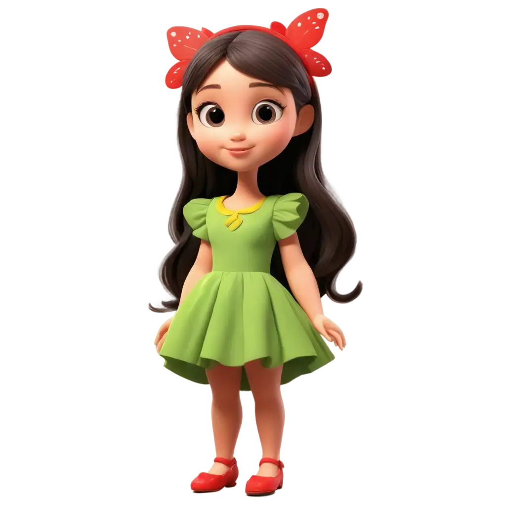 Adorable-Multicolor-Animated-Cartoon-Butterfly-PNG-in-Cute-Red-Dress-for-Kids-Videos