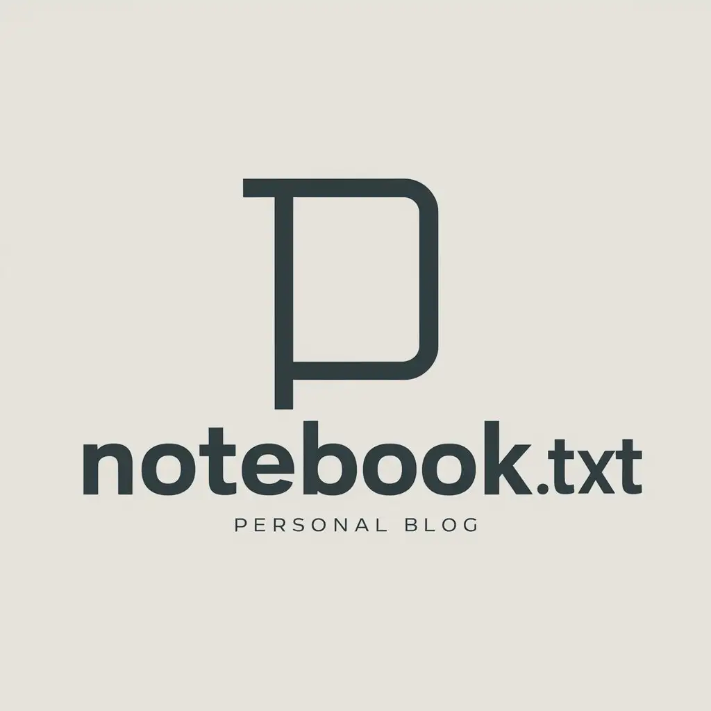 a logo design,with the text "Notebook.txt", main symbol:Logotype of a dark color on a light background. Theme personal blog,Moderate,be used in Technology industry,clear background