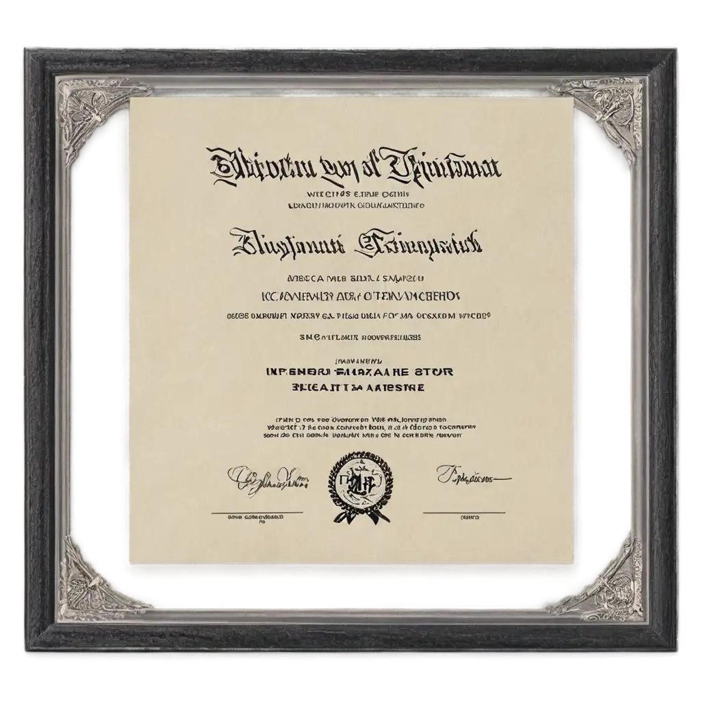 PNG-Diploma-Frame-HighQuality-Image-of-a-Diploma-in-a-Frame